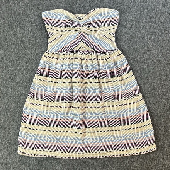 Roxy Dresses & Skirts - Roxy Mini Dress Women's Medium Strapless Boho Tribal Print Smocked Back Summer